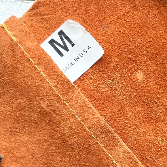 Child’s Vintage Suede Leather Fringe Made in USA Sheriff Western Vest Medium - Picture 3 of 5